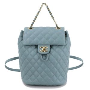 Authentic Chanel Light Blue Small Urban Spirit Backpack GHW